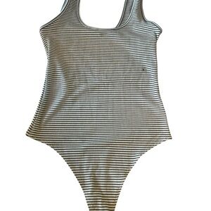 American Eagle Outfitters Cream and Black Striped Top